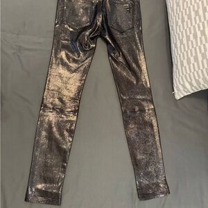 Shiny Metallic leather pants